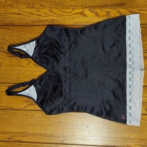 Ruby Ribbon Pin-Up Cami in black with pink lace Size 36